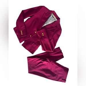 Emilio Pucci Raspberry Blazer and Pants Suit Set sz S